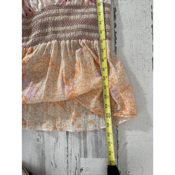 Free People Brinkley Top With Shirring In Boho Floral. Size XL - Picture 8 of 10